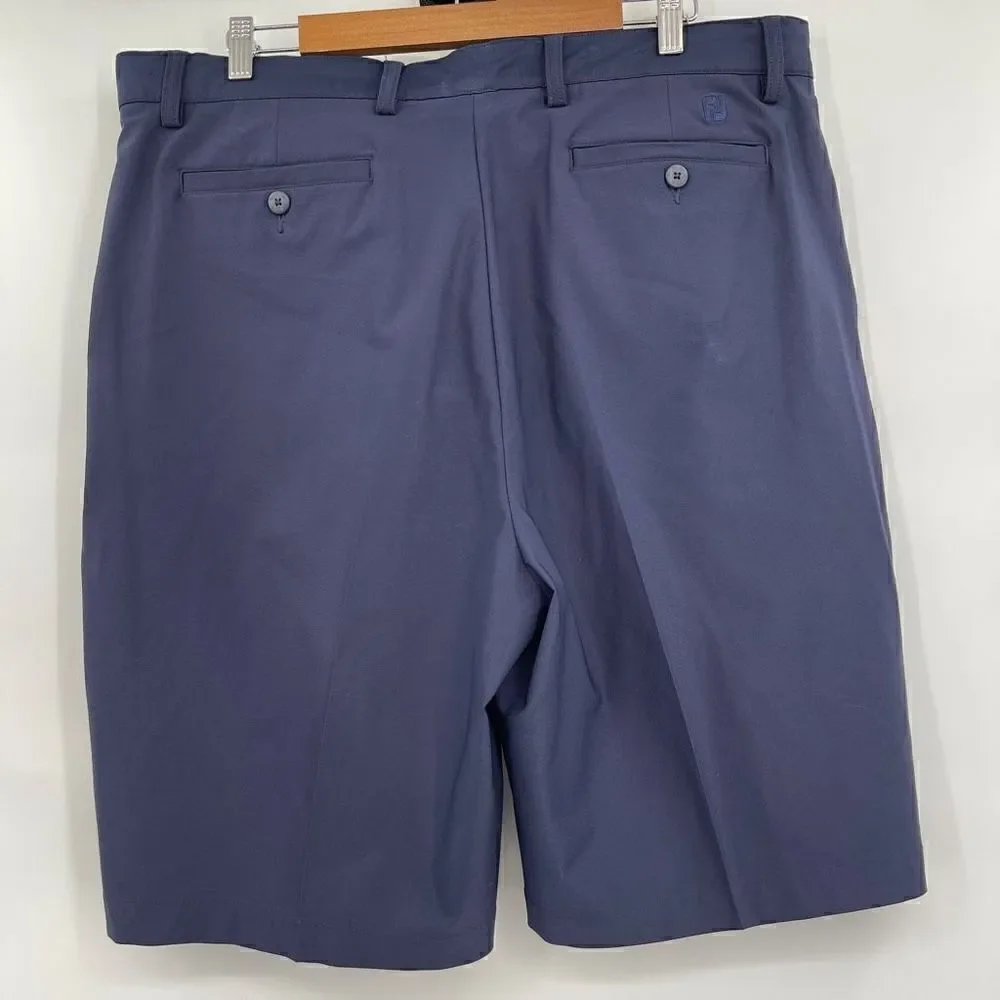 FJ Men's Gray Mid Rise Flat Front Chino Golf Shorts Size W38